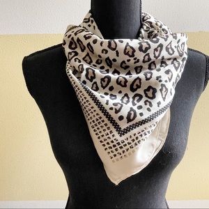 Leopard Print Silky Scarf